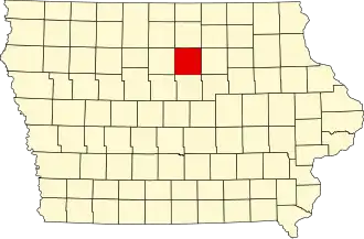 Map of Iowa highlighting Franklin County