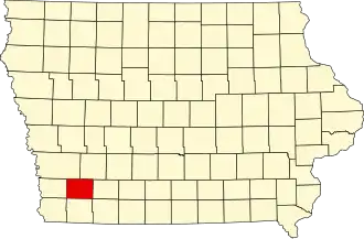 Map of Iowa highlighting Montgomery County