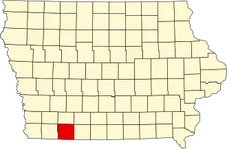 Map of Iowa highlighting Taylor County