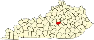 Map of Kentucky highlighting Boyle County