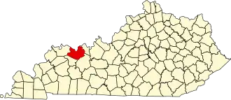 Map of Kentucky highlighting Daviess County
