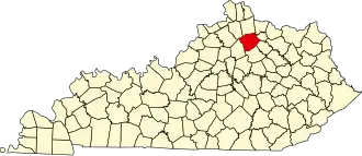 Map of Kentucky highlighting Harrison County