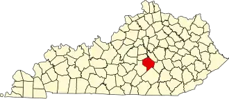 Map of Kentucky highlighting Lincoln County