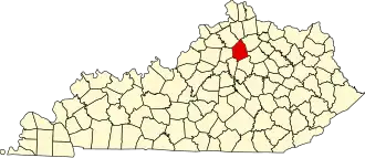 Map of Kentucky highlighting Scott County