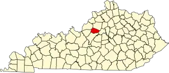 Map of Kentucky highlighting Spencer County