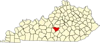 Map of Kentucky highlighting Taylor County