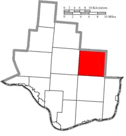 Location of Mason Township in Lawrence County