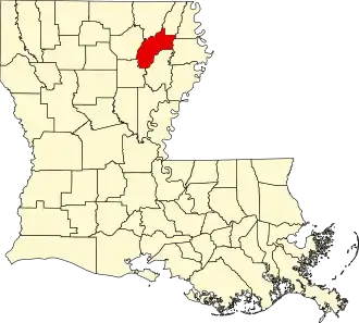 Map of Louisiana highlighting Richland Parish