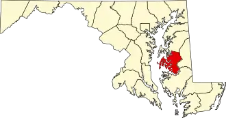 Map of Maryland highlighting Talbot County