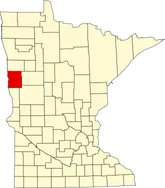 Map of Minnesota highlighting Clay County