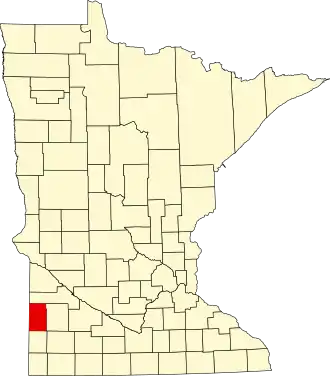Map of Minnesota highlighting Lincoln County