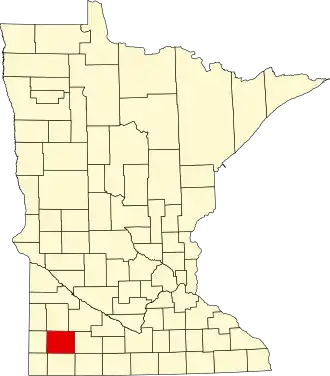 Map of Minnesota highlighting Murray County