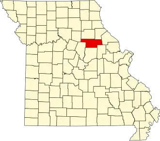 Map of Missouri highlighting Audrain County