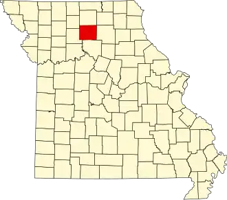 Map of Missouri highlighting Linn County