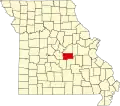 Map of Missouri highlighting Maries County