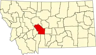 Map of Montana highlighting Meagher County