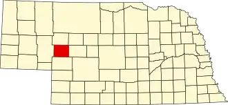Map of Nebraska highlighting Arthur County