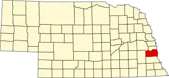 Map of Nebraska highlighting Cass County