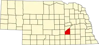 Map of Nebraska highlighting Hamilton County