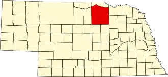 Map of Nebraska highlighting Holt County