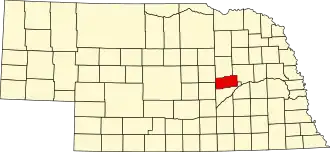 Map of Nebraska highlighting Nance County