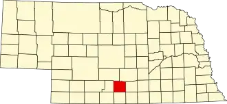 Map of Nebraska highlighting Phelps County