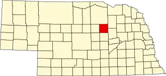 Map of Nebraska highlighting Wheeler County