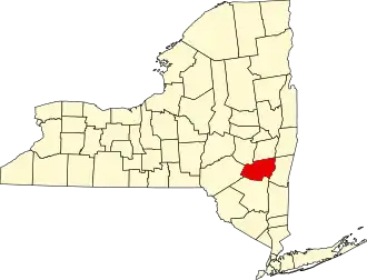 Map of New York highlighting Greene County