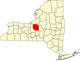 Map of New York highlighting Onondaga County