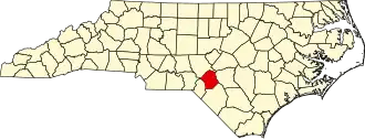 Map of North Carolina highlighting Hoke County