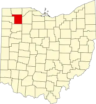 Map of Ohio highlighting Henry County