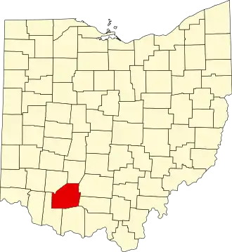 Map of Ohio highlighting Highland County