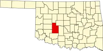 Caddo County map