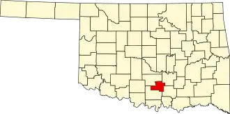 Map of Oklahoma highlighting Murray County