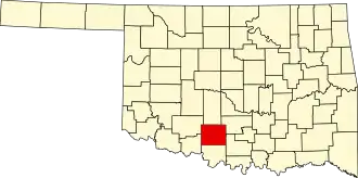 Map of Oklahoma highlighting Stephens County
