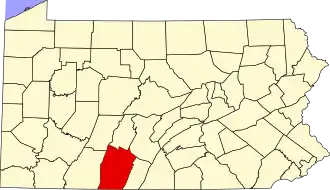 Map of Bedford County, Pennsylvania