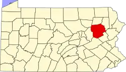Location of Luzerne County in Pennsylvania