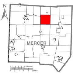 Location of Perry Township in Mercer County