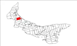 Map of Prince Edward Island highlighting Lot 12