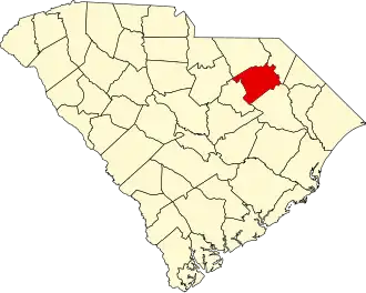 Map of South Carolina highlighting Darlington County