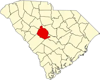 Map of South Carolina highlighting Lexington County