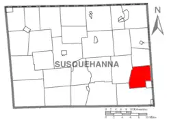 Map of Susquehanna County, Pennsylvania highlighting Herrick Township