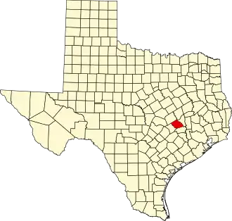 State map highlighting Burleson County