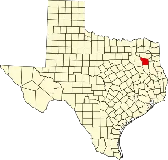 State map highlighting Smith County