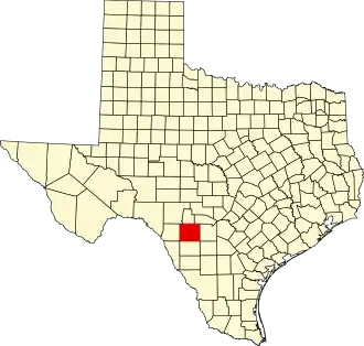 State map highlighting Uvalde County