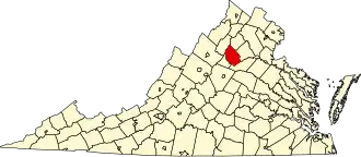 Map of Virginia highlighting Madison County
