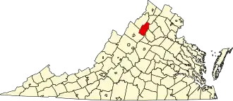 Map of Virginia highlighting Page County