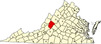 Map of Virginia highlighting Rockbridge County