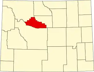 Map of Wyoming highlighting Hot Springs County