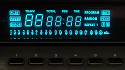 Marantz CD63SE CD player with a vacuum fluorescent display in test mode